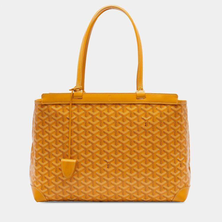 Pre Owned Goyard Coated Canvas Leather Goyardine Bellechasse PM