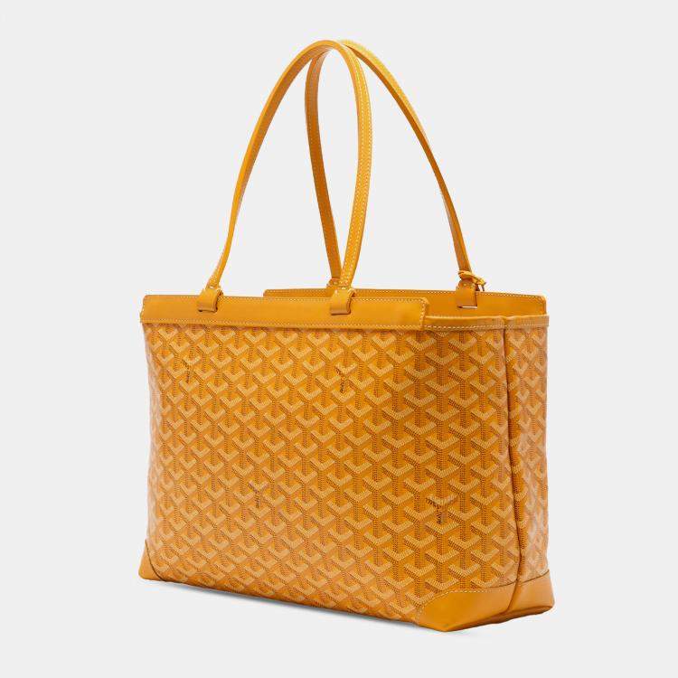Pre Owned Goyard Coated Canvas Leather Goyardine Bellechasse PM