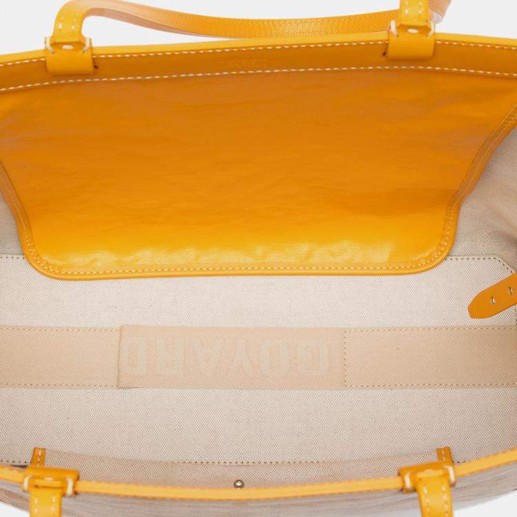 Pre Owned Goyard Coated Canvas Leather Goyardine Bellechasse PM