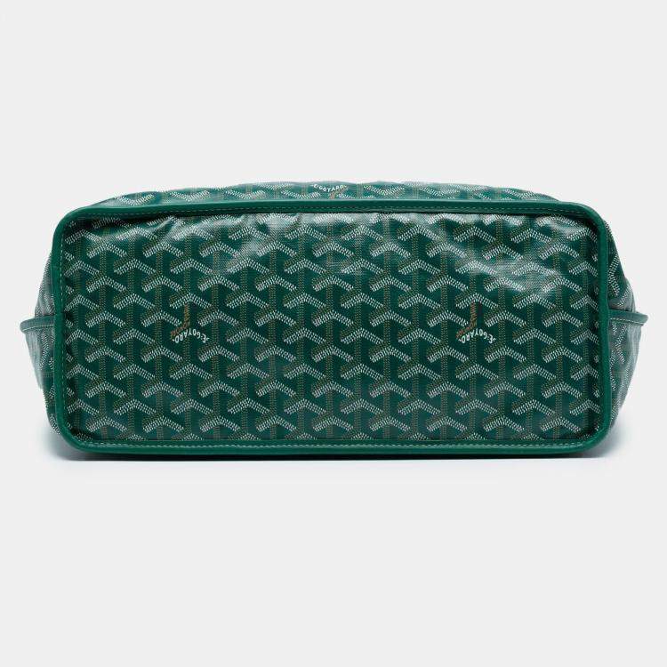 Pre Owned Goyard Green Goyardine Reversible Anjou PM