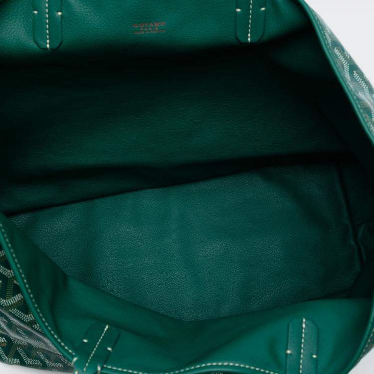 Pre Owned Goyard Green Goyardine Reversible Anjou PM