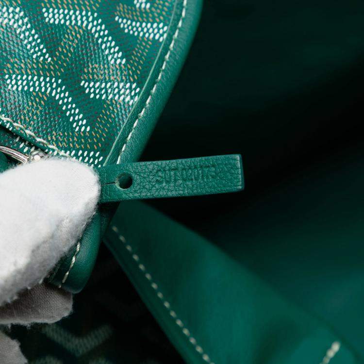 Pre Owned Goyard Green Goyardine Reversible Anjou PM