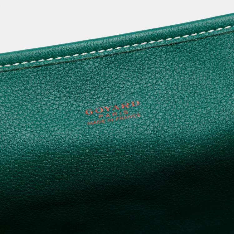 Pre Owned Goyard Green Goyardine Reversible Anjou PM