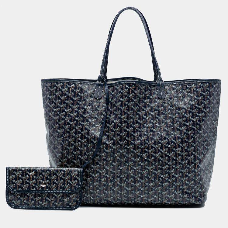Pre Owned Goyard Blue Goyardine Saint Louis GM