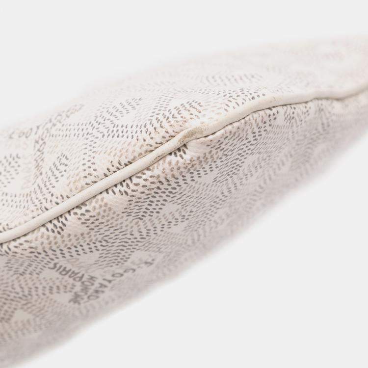Pre Owned Goyard White Goyardine Senat MM