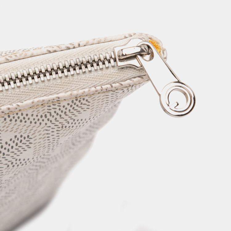 Pre Owned Goyard White Goyardine Senat MM
