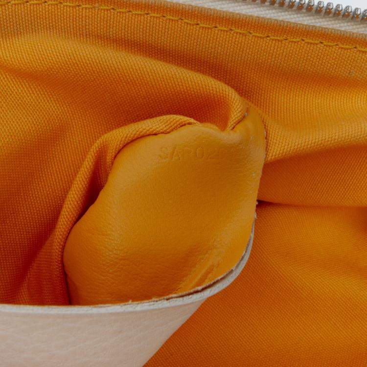 Pre Owned Goyard White Goyardine Senat MM