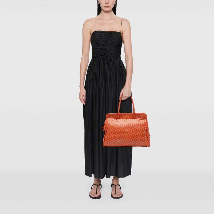 Pre Owned Goyard Orange Goyardine Sac Hardy Pet Carrier PM