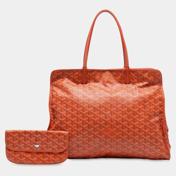 Pre Owned Goyard Orange Goyardine Sac Hardy Pet Carrier PM