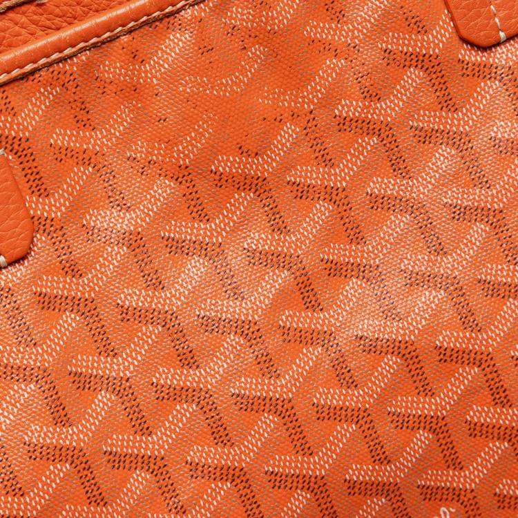 Pre Owned Goyard Orange Goyardine Sac Hardy Pet Carrier PM