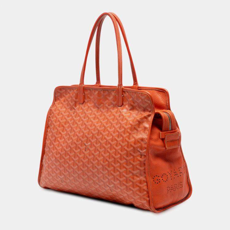 Pre Owned Goyard Orange Goyardine Sac Hardy Pet Carrier PM