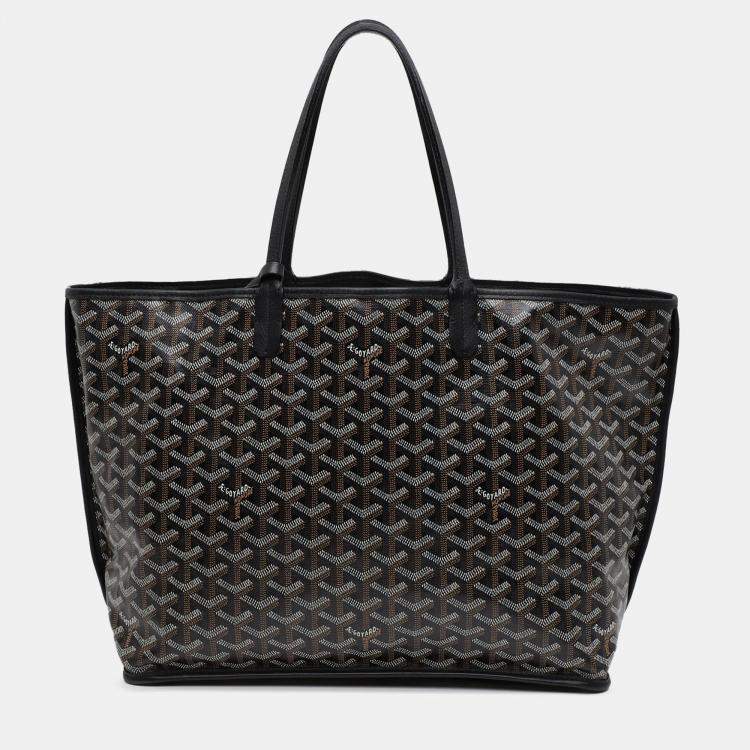 Pre Owned Goyard Black Goyardine Reversible Anjou PM
