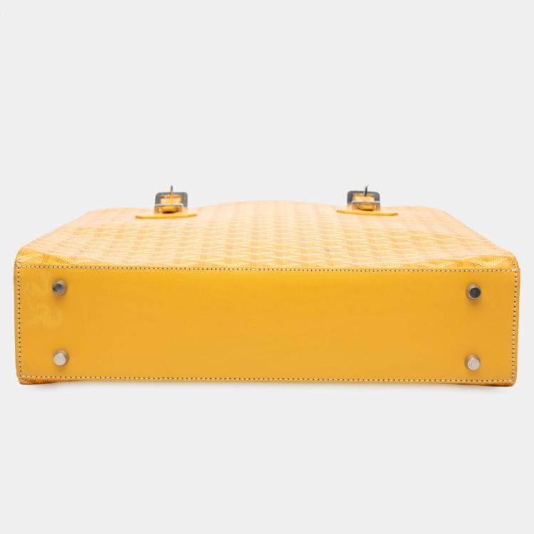 Pre Owned Goyard Yellow Goyardine Comores Tote GM