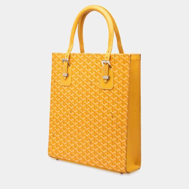 Pre Owned Goyard Yellow Goyardine Comores Tote GM