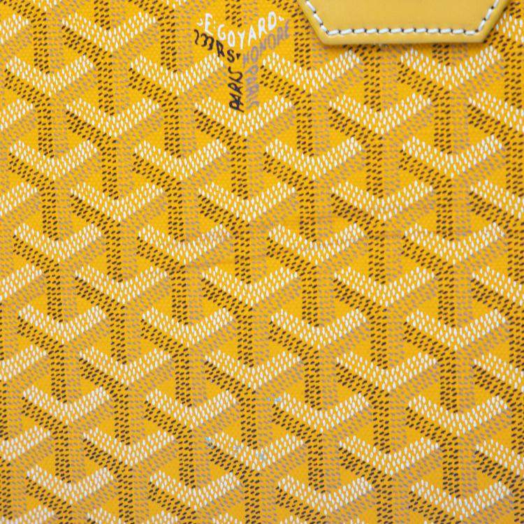 Pre Owned Goyard Yellow Goyardine Comores Tote GM