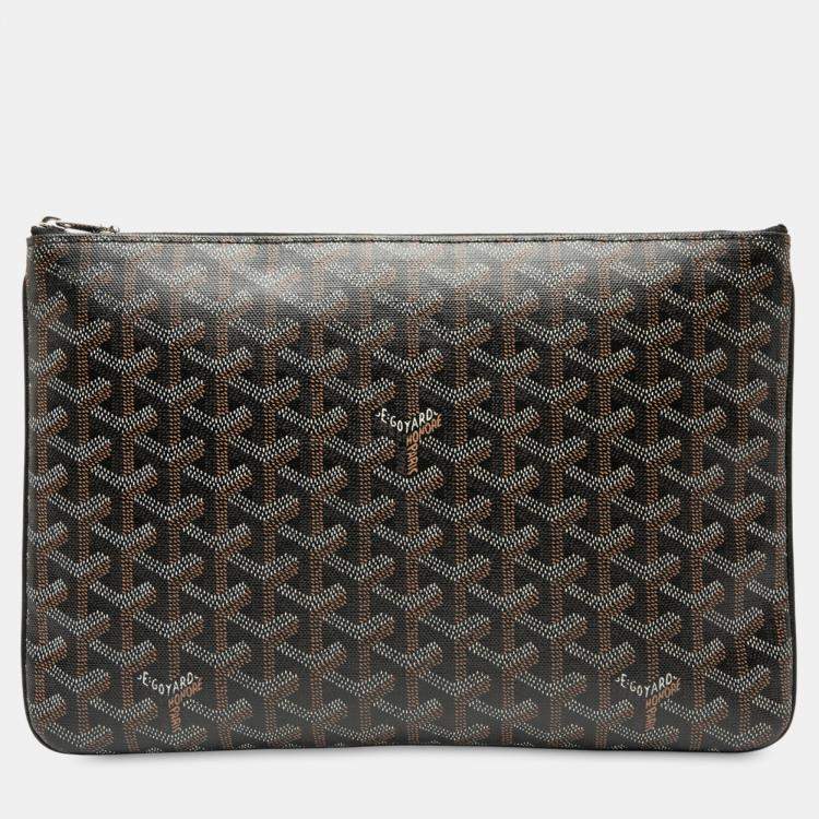 Pre Owned Goyard Black Goyardine Senat MM