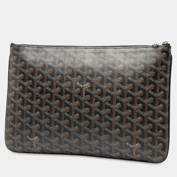 Pre Owned Goyard Black Goyardine Senat MM