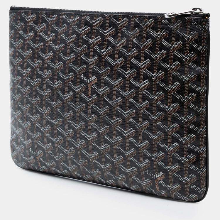 Pre Owned Goyard Black Goyardine Senat MM