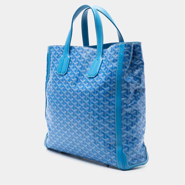 Pre Owned Goyard Blue Goyardine Voltaire