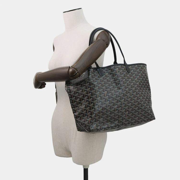 Pre Owned Goyard Saint Louis Black Pvc Leather Size Pm