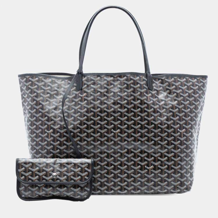Pre Owned Goyard Black Goyardine Saint Louis GM