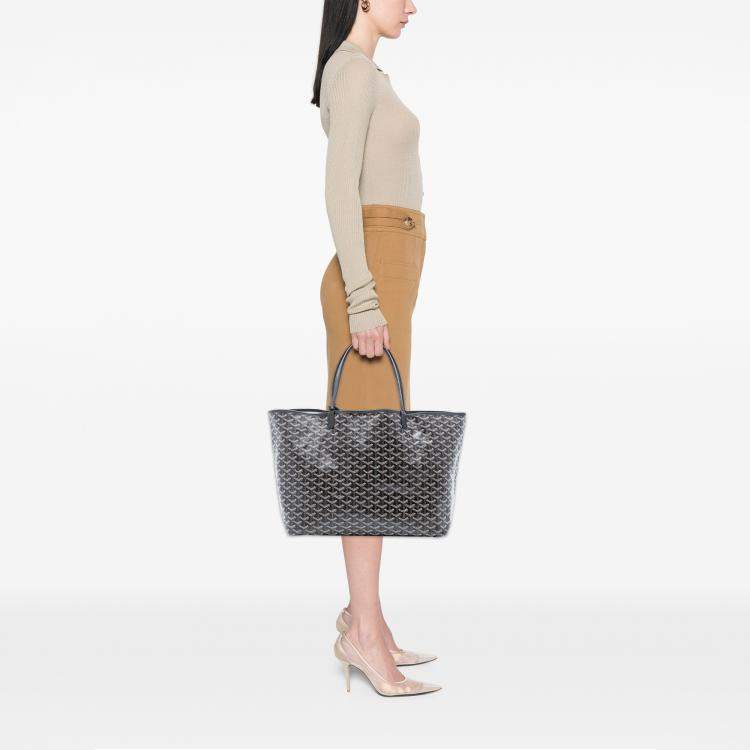 Pre Owned Goyard Black Goyardine Saint Louis GM