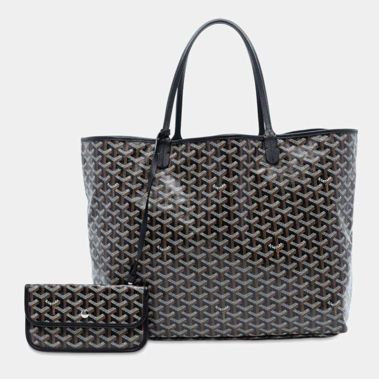 Pre Owned Goyard Black Goyardine Saint Louis GM