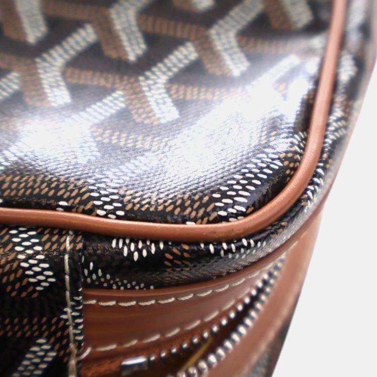 Pre Owned Goyard Black Brown Goyardine Sac Cap Vert