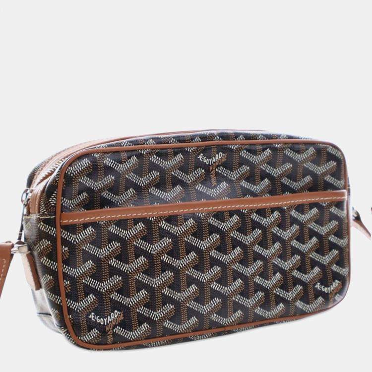Pre Owned Goyard Black Brown Goyardine Sac Cap Vert