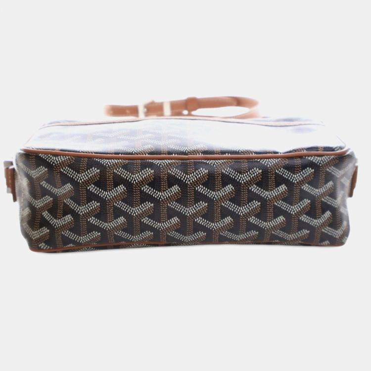 Pre Owned Goyard Black Brown Goyardine Sac Cap Vert