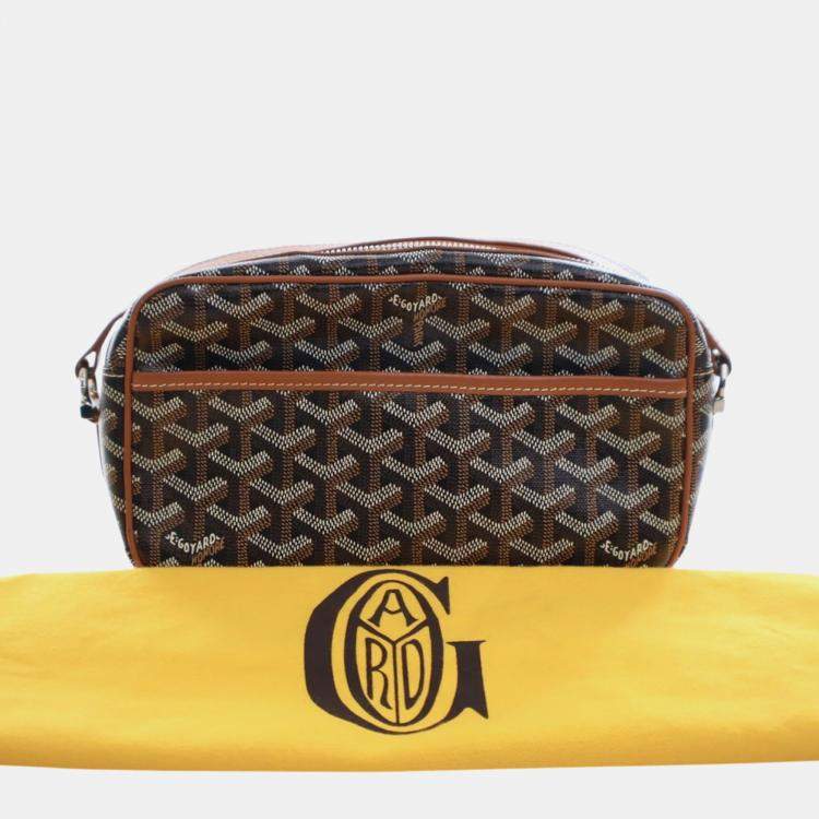 Pre Owned Goyard Black Brown Goyardine Sac Cap Vert