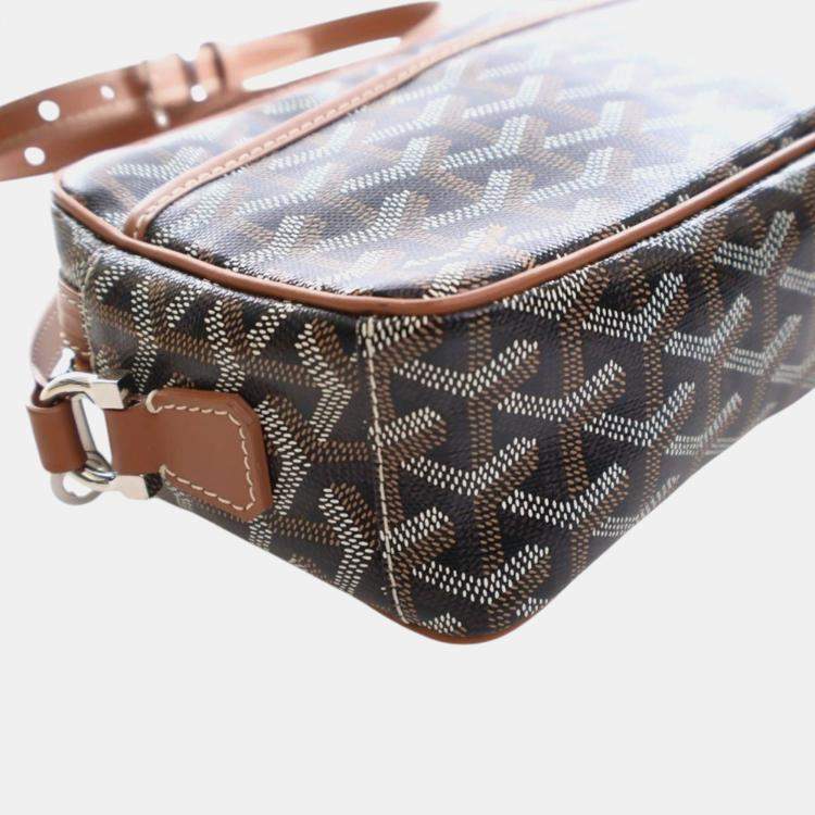 Pre Owned Goyard Black Brown Goyardine Sac Cap Vert