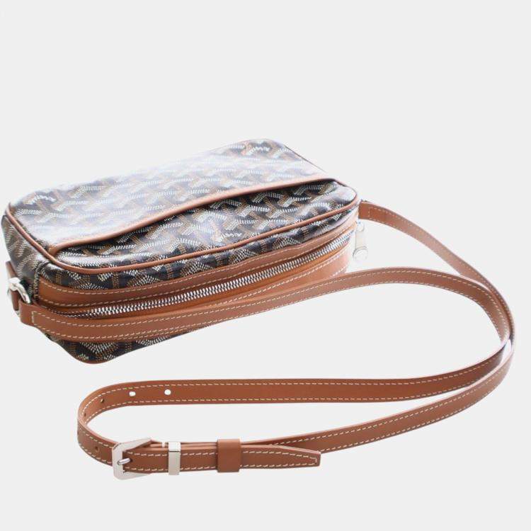 Pre Owned Goyard Black Brown Goyardine Sac Cap Vert