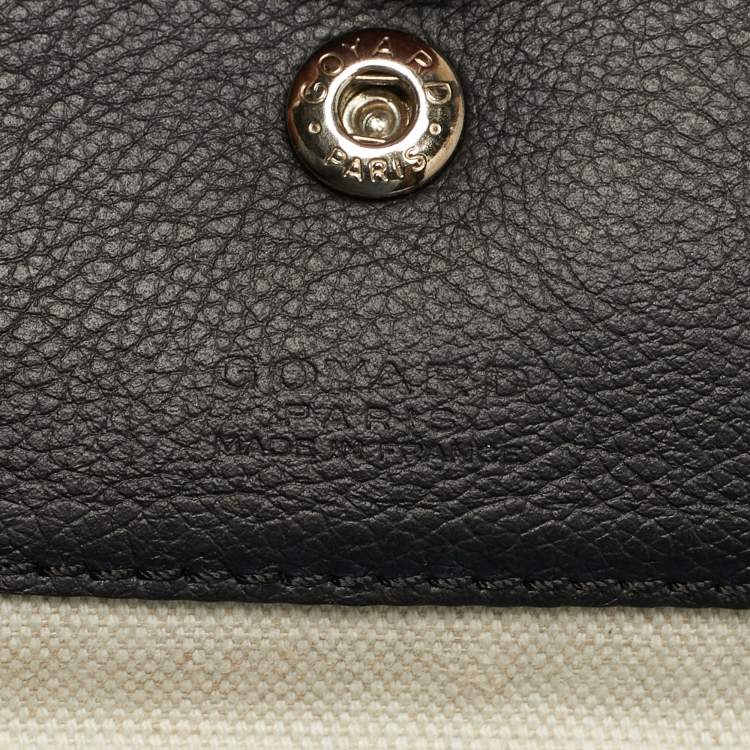 Pre Owned Goyard Saint Louis PM Black Coated Canvas and Leather Tote