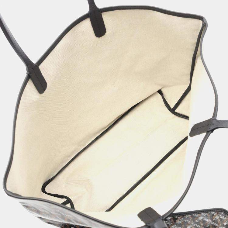 Pre Owned Goyard Saint Louis Pm Tote Bag In Coated Canvas And Leather Black Multicolor