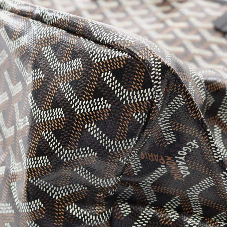 Pre Owned Goyard Saint Louis Pm Tote Bag In Coated Canvas And Leather Black Multicolor