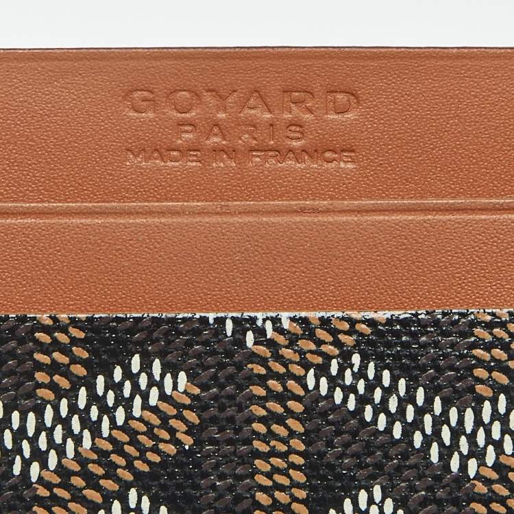 Pre Owned Goyard Saint Sulpice Brown Goyardine Coated Canvas and Leather Card Holder