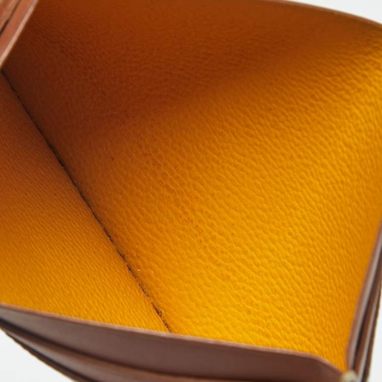 Pre Owned Goyard Saint Sulpice Brown Goyardine Coated Canvas and Leather Card Holder