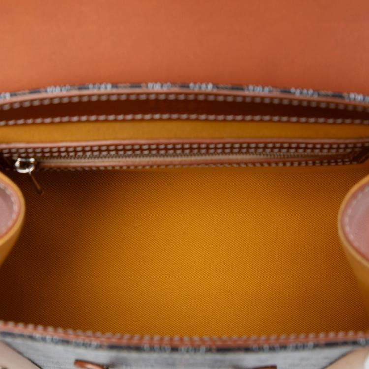 Pre Owned Goyard Black Brown Goyardine Saigon Structured PM