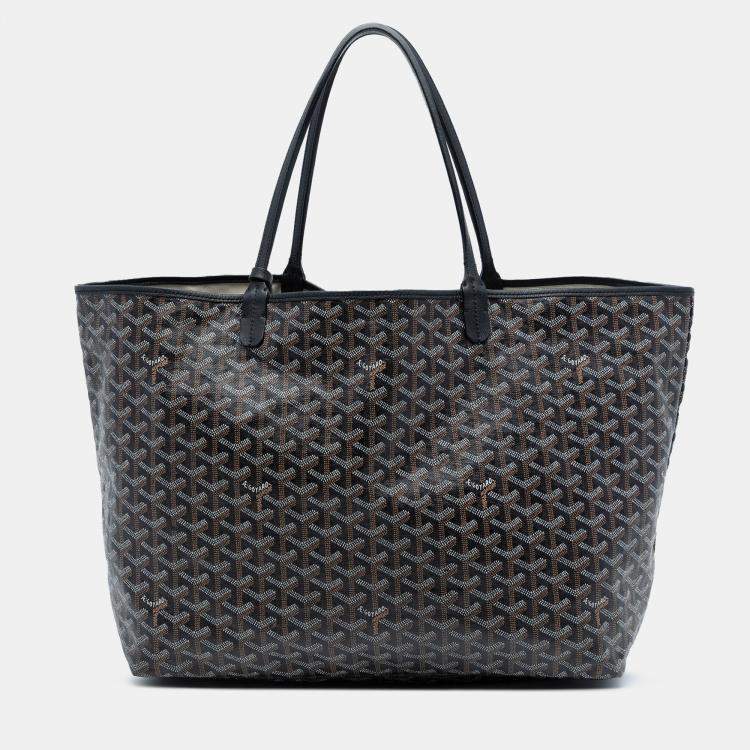 Pre Owned Goyard Black Brown Goyardine Saint Louis GM