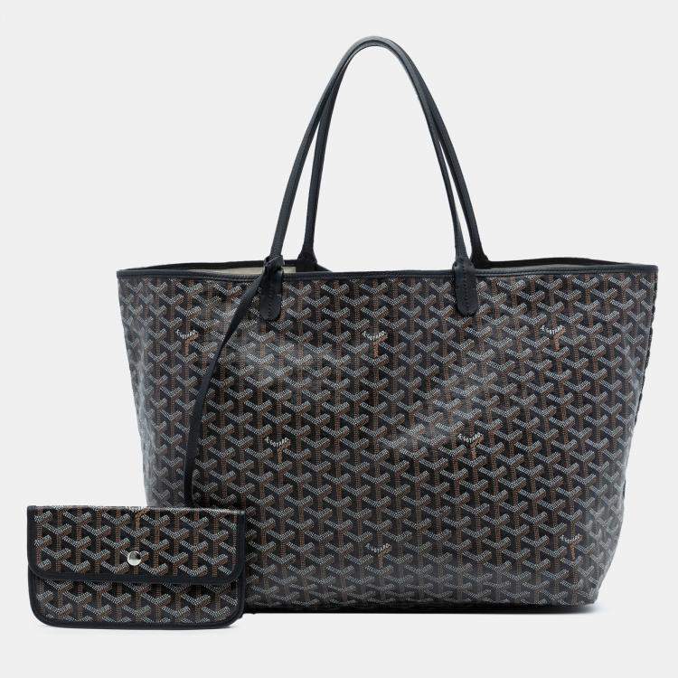 Pre Owned Goyard Black Brown Goyardine Saint Louis GM