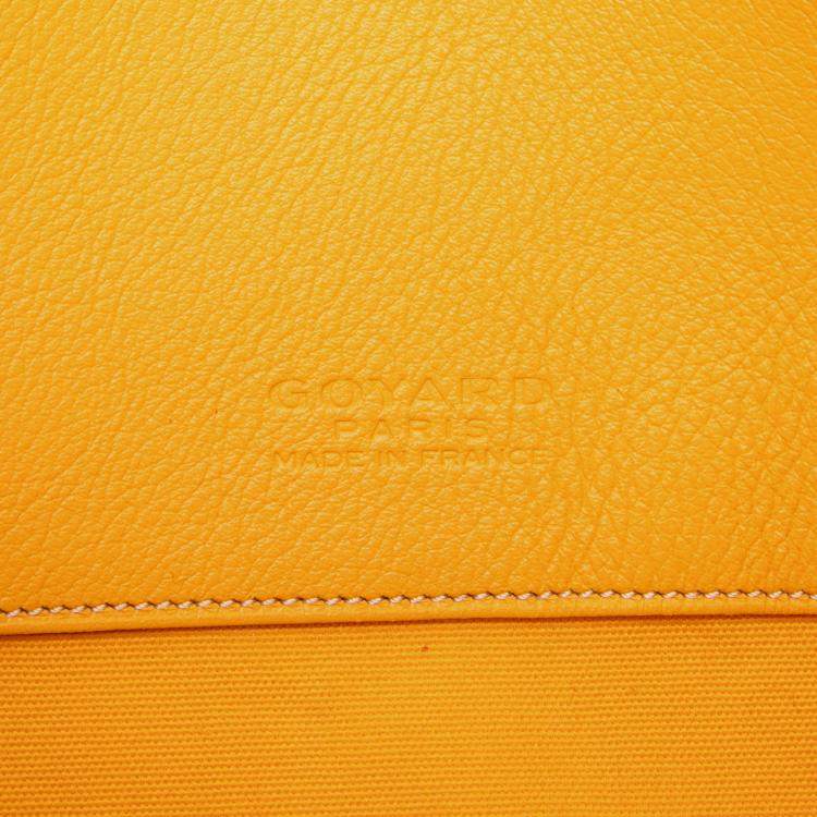 Pre Owned Goyard Yellow Goyardine Senat MM Clutche 