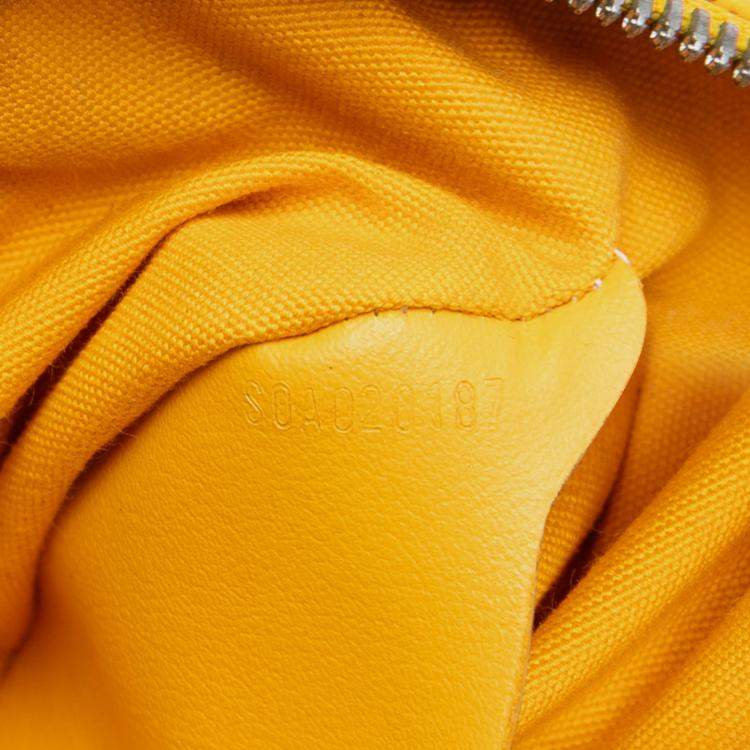Pre Owned Goyard Yellow Goyardine Senat MM Clutche 