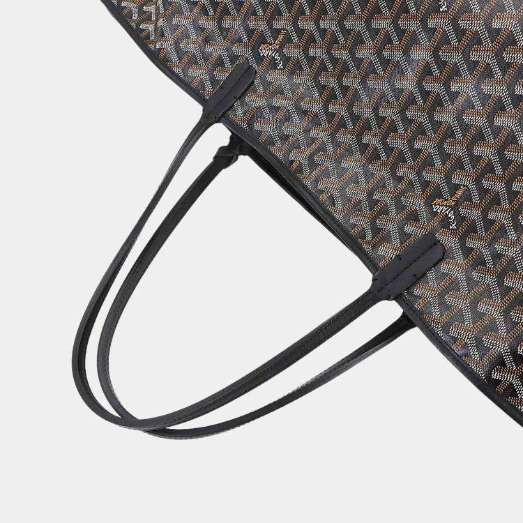 Pre Owned Goyard Saint Louis GM Black PVC Leather Tote Bag
