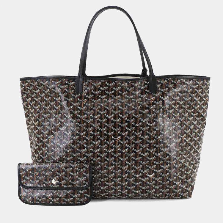 Pre Owned Goyard Saint Louis GM Black PVC Leather Tote Bag