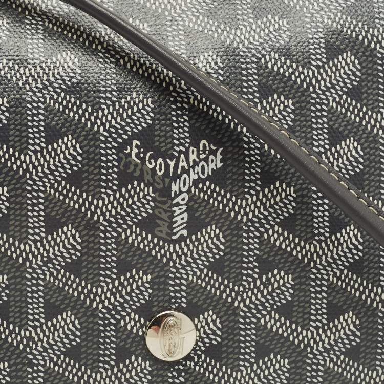 Pre Owned Goyard Plumet Grey Goyardine Coated Canvas Crossbody Bag