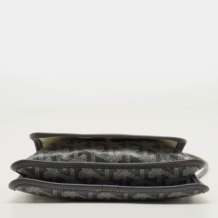 Pre Owned Goyard Plumet Grey Goyardine Coated Canvas Crossbody Bag