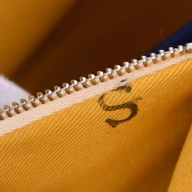 Pre Owned Goyard Saint Jeanne GM Blue Goyardine Canvas Top Handle Bag