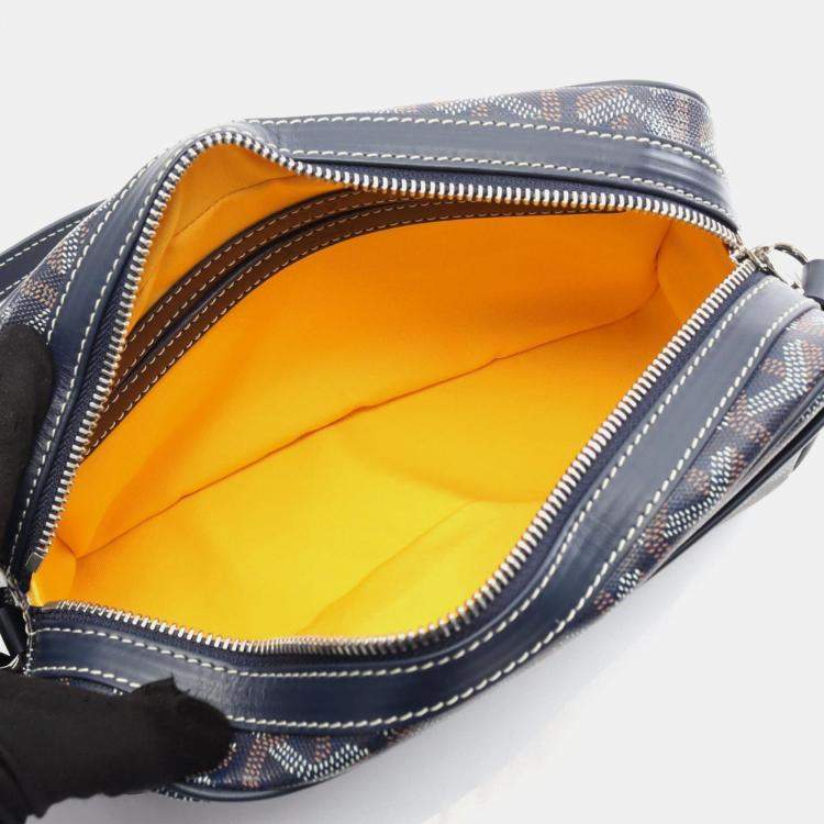 مملوكة مسبقًا Goyard Cap Vert Pm Shoulder Bag In Coated Canvas And Leather Navy Multicolor