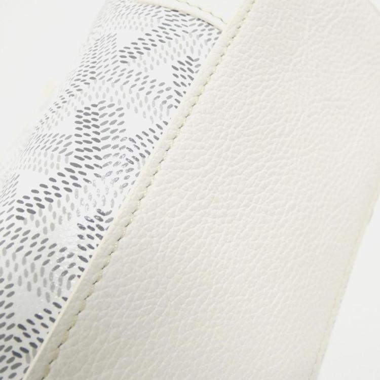 Pre Owned Goyard White Coated Canvas Leather Saigon Handbag